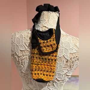 Woven Guatemalan, water bottle satchel